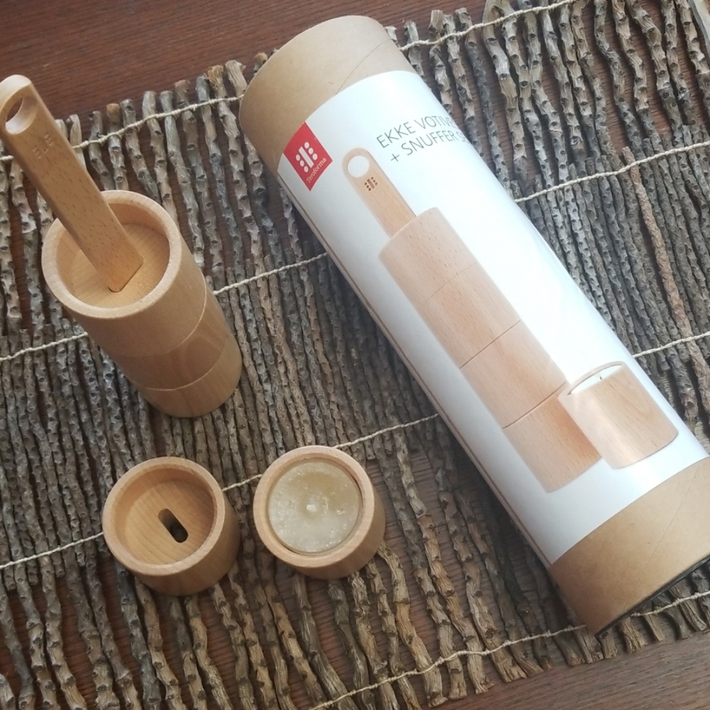 Beautiful Beechwood Tealight Votives w/ Snuffer